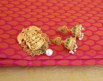 Lakshmi temple matte finish pendant set 2