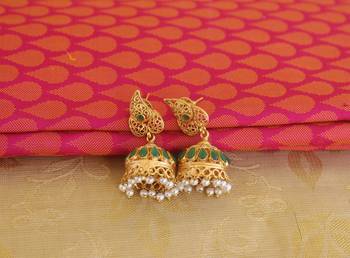 Lakshmi temple matte finish pendant set 4