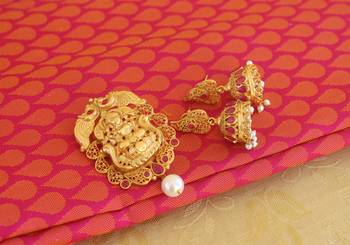 Lakshmi temple matte finish pendant set 3