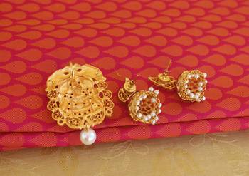 Lakshmi temple matte finish pendant set 5
