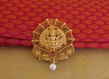 Multi color matte finish temple lakshmi pendant set 3