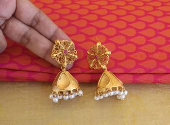 Multi color matte finish temple lakshmi pendant set 4