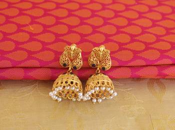 Temple lakshmi blue color matte finish pendant set 3