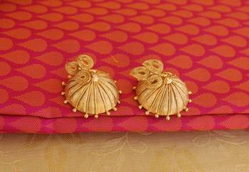 matte finish temple lakshmi pendant set 3