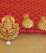 matte finish temple lakshmi pendant set