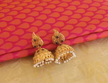 matte finish blue temple lakshmi pendant set 3