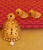 Radha krishna matte finish pendant set
