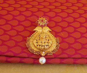 Peacock temple lakshmi matte finish pendant set 3