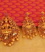 Matte finish lakshmi pendant set