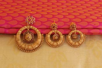 Matte finish kempu pendant set 1