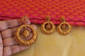 Matte finish kempu pendant set 2