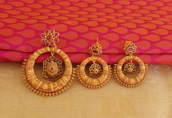 Matte finish kempu pendant set 1