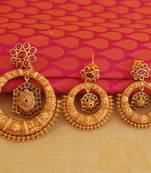 Matte finish kempu pendant set