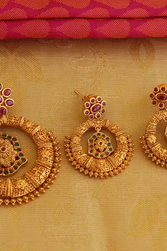 Matte finish kempu pendant set