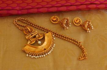 Matte finish  kempu necklace set 5