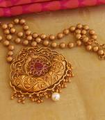 matte finish kempu necklace