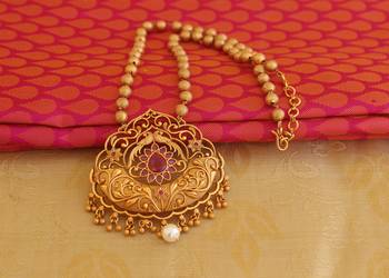 matte finish kempu necklace 2