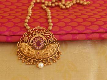 matte finish kempu necklace 3