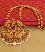 Matte finish peacock necklace