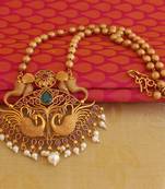 Matte finish peacock necklace