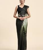 Green ombre ready to wear saree without belt