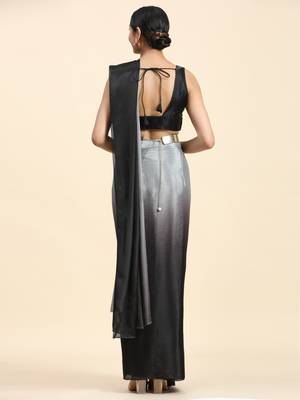 Grey ombre ready to wear saree without belt 5