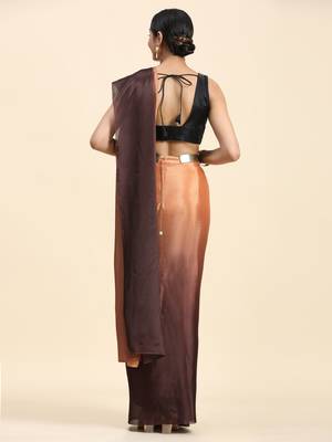 Brown ombre ready to wear saree without belt 5
