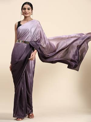 Wine ombre ready to wear saree without belt 1