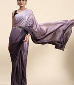 Wine ombre ready to wear saree without belt