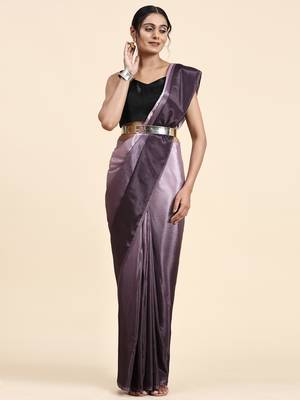 Wine ombre ready to wear saree without belt 2