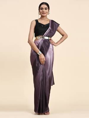 Wine ombre ready to wear saree without belt 3
