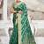 Teal green art silk woven work festival saree