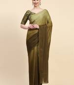 Olive women's marble chiffon saree