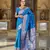Soft banarasi silk blend saree with zari weaving meenakari design