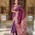 Soft banarasi silk blend saree with zari weaving meenakari design