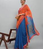 Striped zari woven ready to wear saree