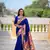 Soft paithani silk blend saree with zari weaving motif design