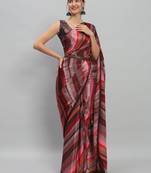 Striped satin ready to wear saree