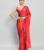 Striped satin belted ready to wear saree