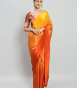 yellow Satin ready to wear saree
