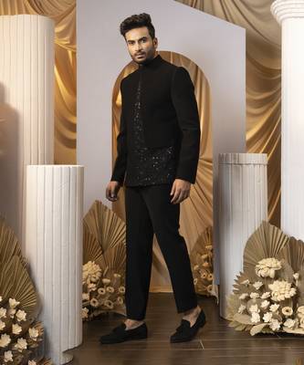 Charcoal whisper bandhgala set 1