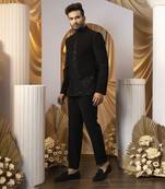 Charcoal whisper bandhgala set