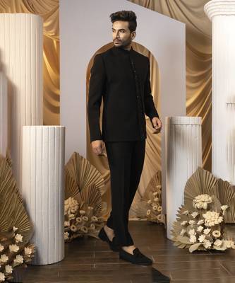 Charcoal whisper bandhgala set 2