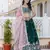 dark green Chiffon Embroidery work Lehenga Choli with Floral Print Dupatta for Women