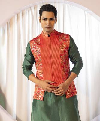 Tangerine nehru set 3