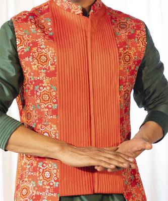 Tangerine nehru set 4