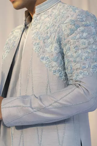 Azure mist open jacket set