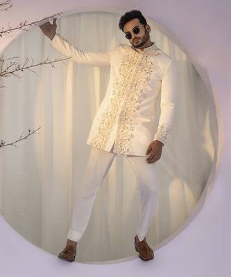 Pearlescent pride achkan set 5