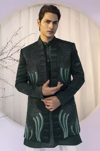 Moss enchantment open jacket set