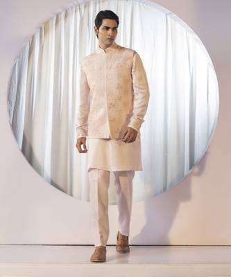 Rose quartz nehru set 1